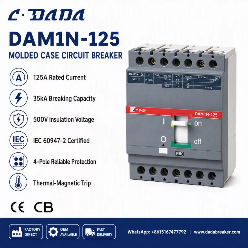 Pagsiguro sa Integridad sa Sub-Distribution: Ang C·DADA DAM1N-125 MCCB Solution