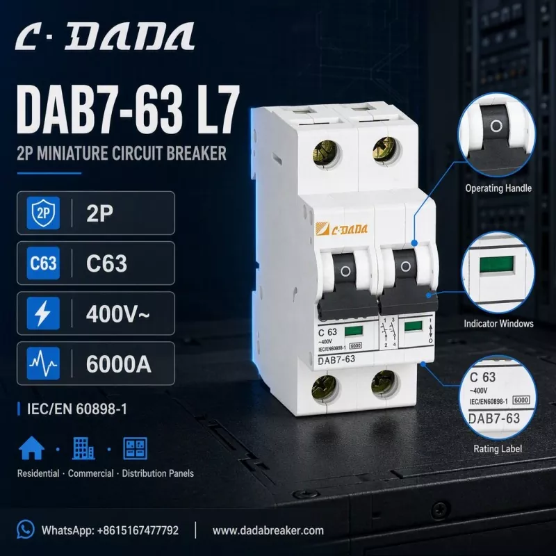 DAB7-63 L7 2P MCB - Tin-aw, Compact nga Proteksyon para sa Distribution Panels